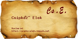 Csipkó Elek névjegykártya