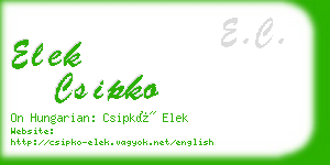 elek csipko business card
